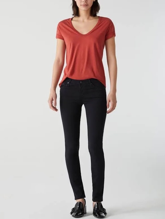 Ag Adriano Goldschmied Denim - AG Adriano Goldschmied The Stilt Low-Rise Cigarette Jean Super Black 29R Fitted